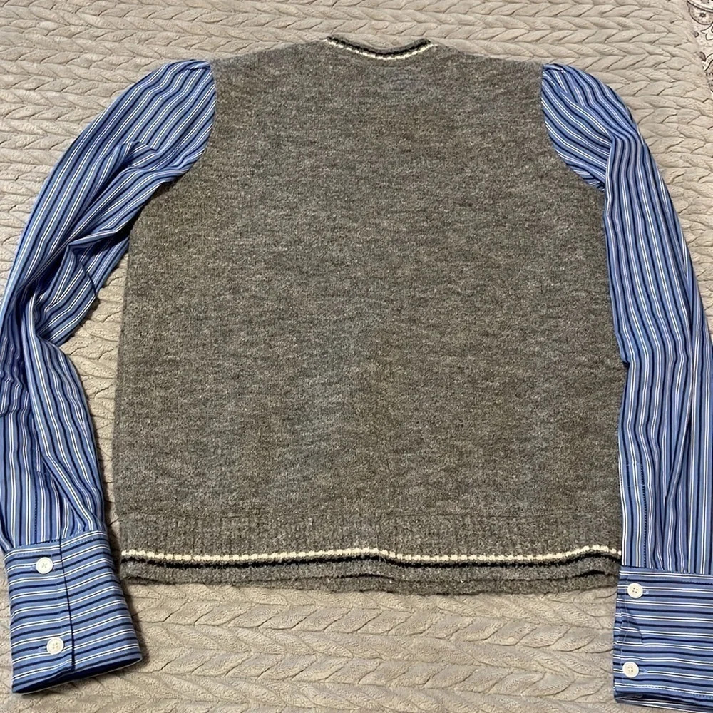 Derek Lam Mixed-Media Puff-Sleeve Sweater - Picture 6 of 7